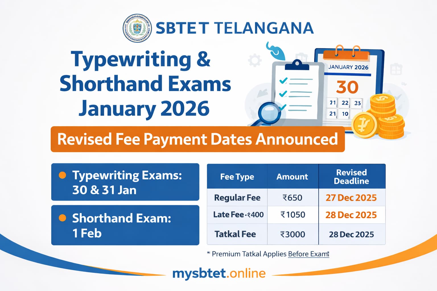 TWSH Exam Fee Payment 2026